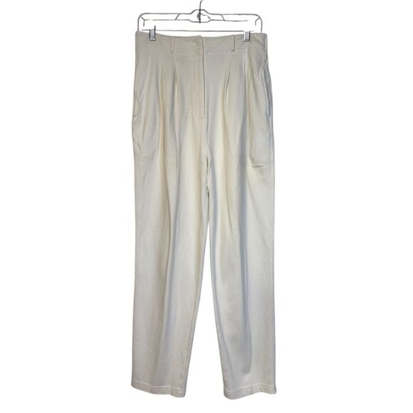 Talbots Vintage High Waist Pleated Pants Sz. L Off-White Y2K 1990’s - Picture 1 of 10